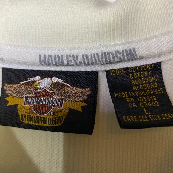 Harley Davidson Men polo Large white short sleeve - Picture 4 of 6